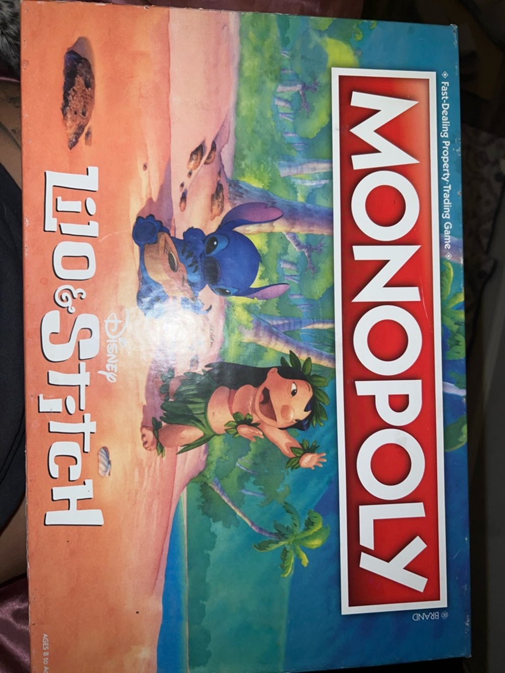 Monopoly Lilo & Stitch Kids Board Game - Colorful Blue & Green Box